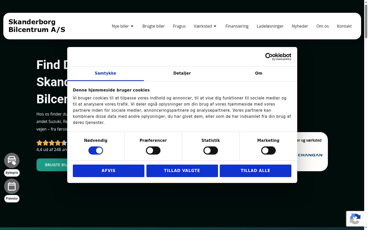 Capture d'écran de la bannière de consentement affichée avant toute interaction