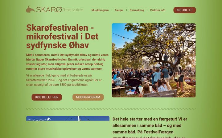 Screenshot of skaroefestivalen.dk