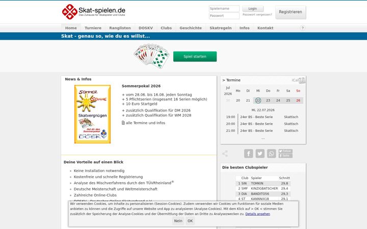 Screenshot of skat-spielen.de