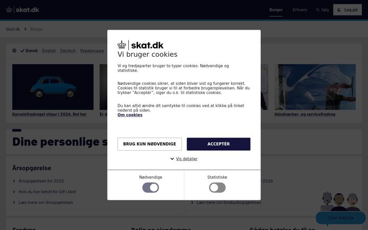 Posnetek zaslona skat.dk