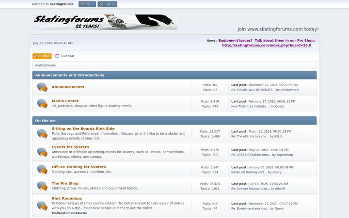 Screenshot of skatingforums.com