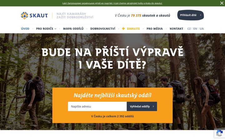 Screenshot of skaut.cz