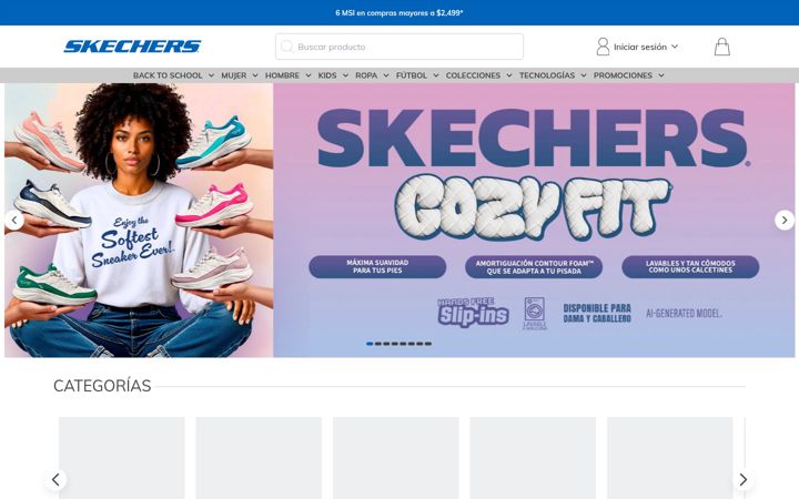 Screenshot of skechers.com.mx