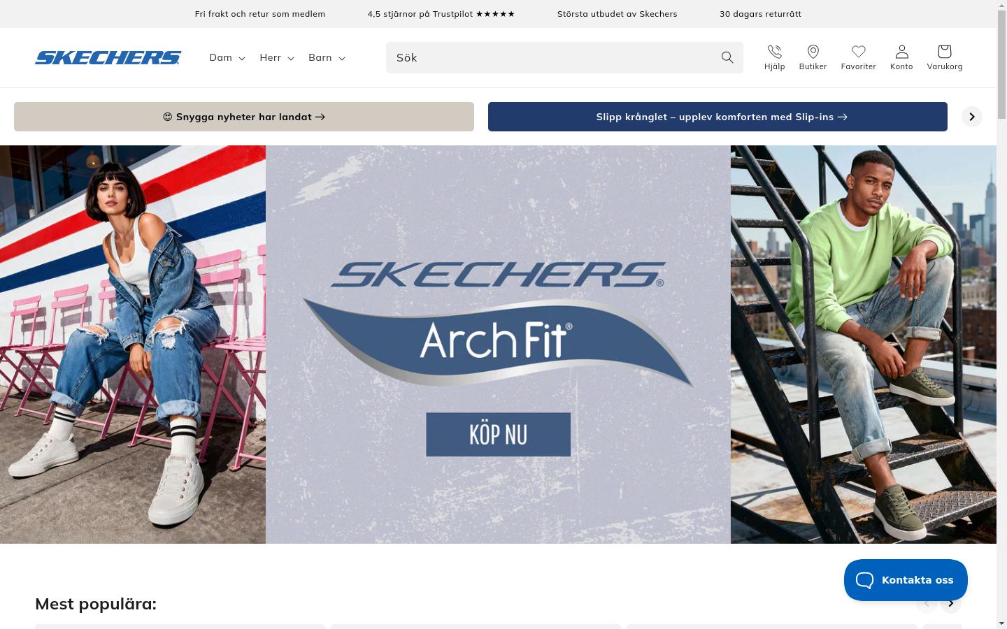 Captură de ecran a skechers.se