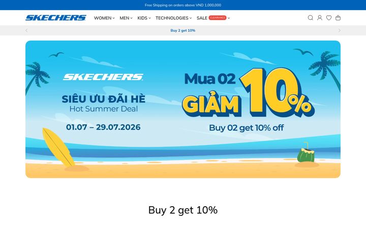 Screenshot of skechersvn.vn
