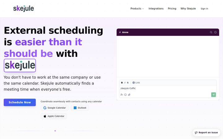 Screenshot of skejule.me