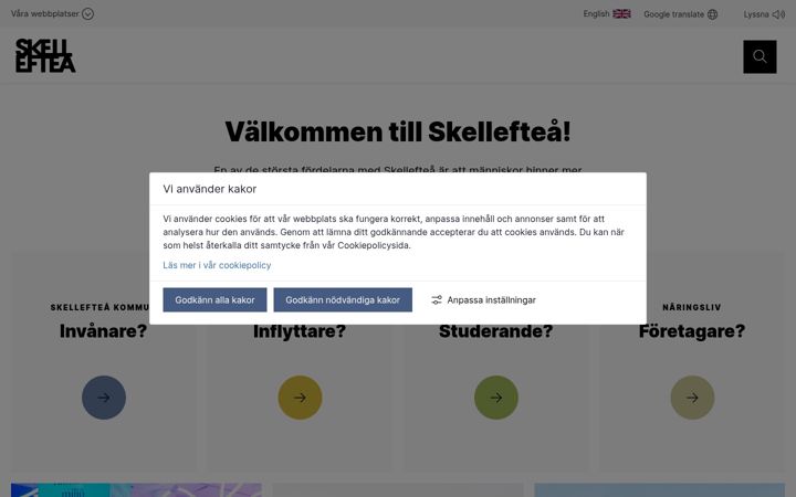 Ekrano kopija skelleftea.se