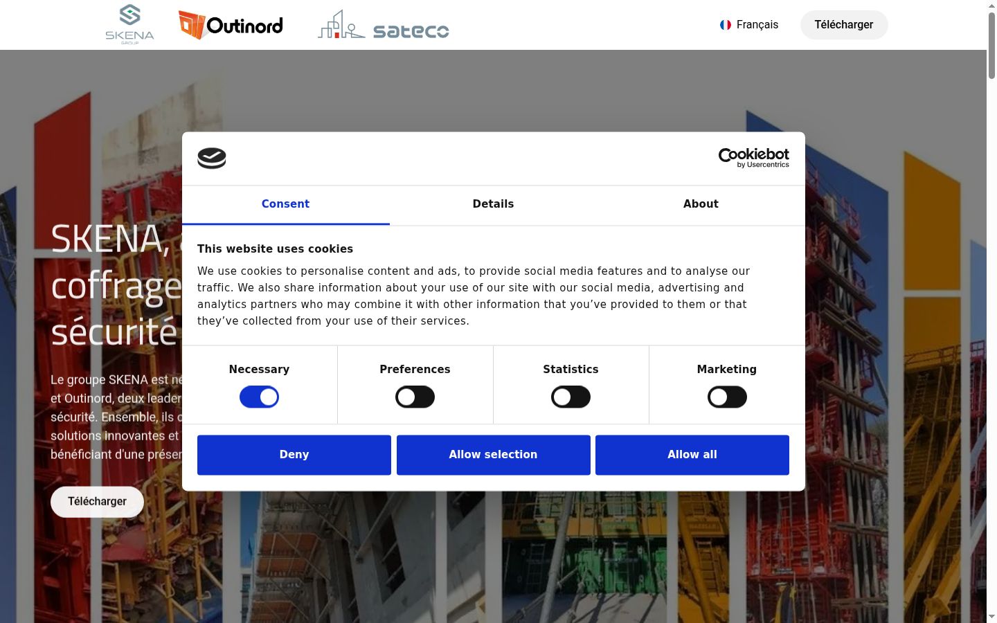 Screenshot del banner di consenso mostrato prima di qualsiasi interazione