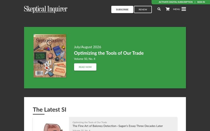 Screenshot of skepticalinquirer.org