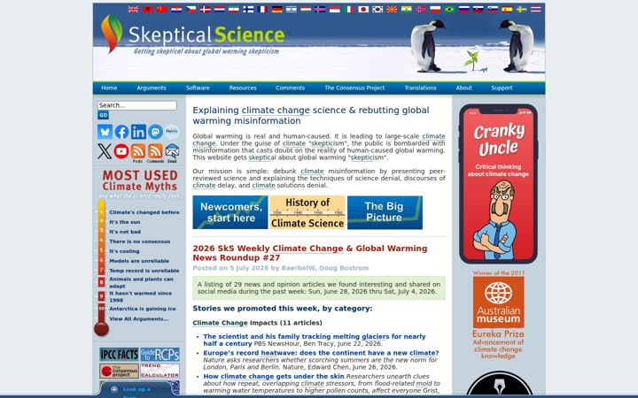 Screenshot του skepticalscience.com