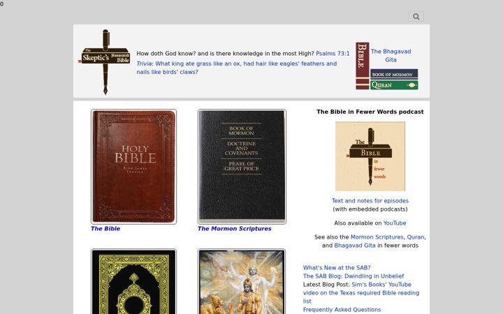 Screenshot of skepticsannotatedbible.com