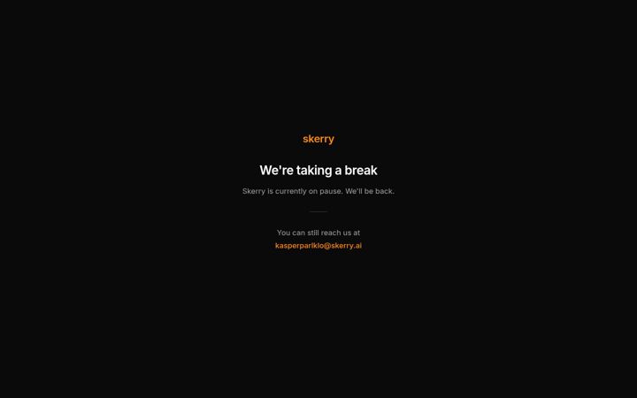 Screenshot ta' skerry.ai