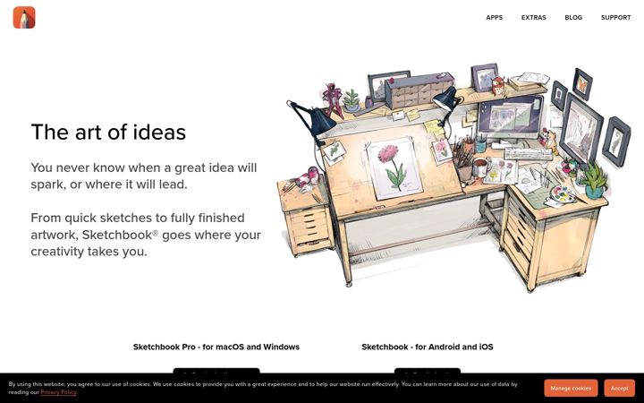 Screenshot of sketchbook.com