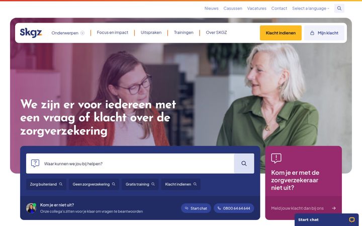 Skärmbild av skgz.nl