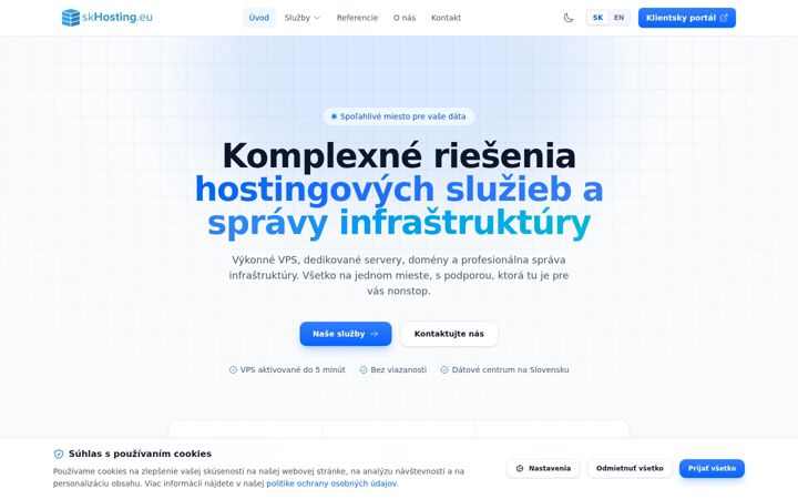 Screenshot of skhosting.eu
