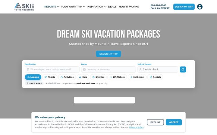 Screenshot of ski.com
