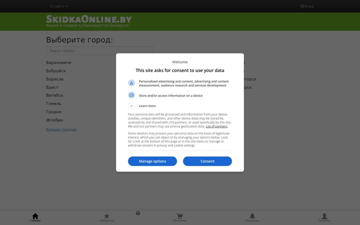 Kuvakaappaus sivustosta skidkaonline.by