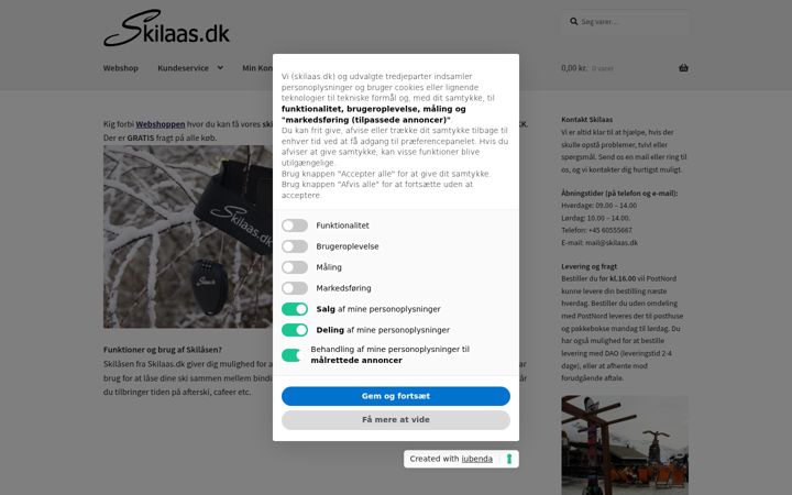 Snímek obrazovky skilaas.dk