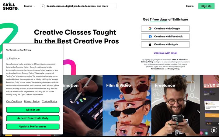 Screenshot di skillshare.com