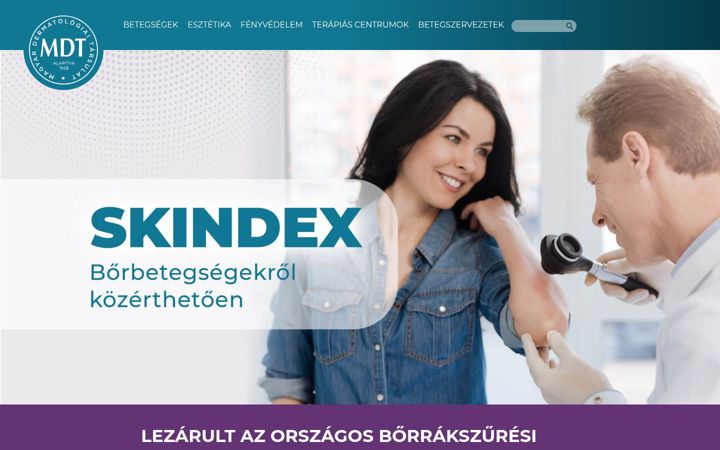 Screenshot van skindex.hu