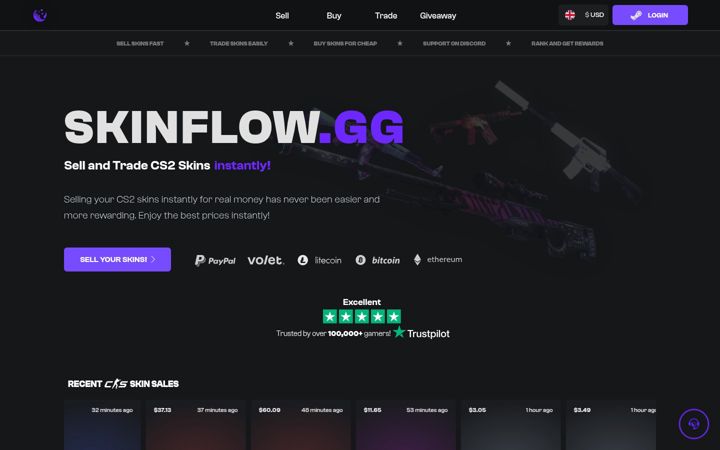 Screenshot ta' skinflow.gg