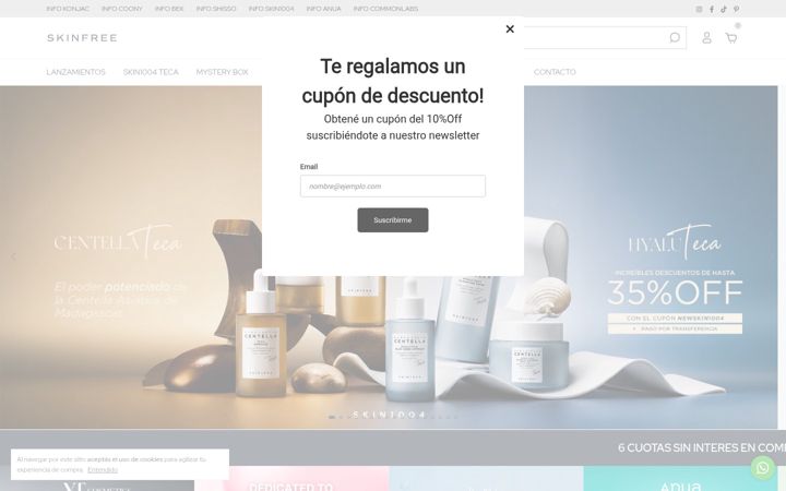 Screenshot of skinfree.com.ar