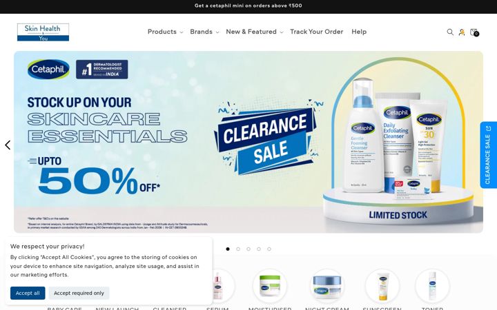 Screenshot of skinhealthandyou.com