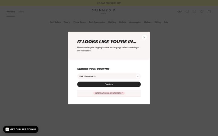 Screenshot of skinnydiplondon.com