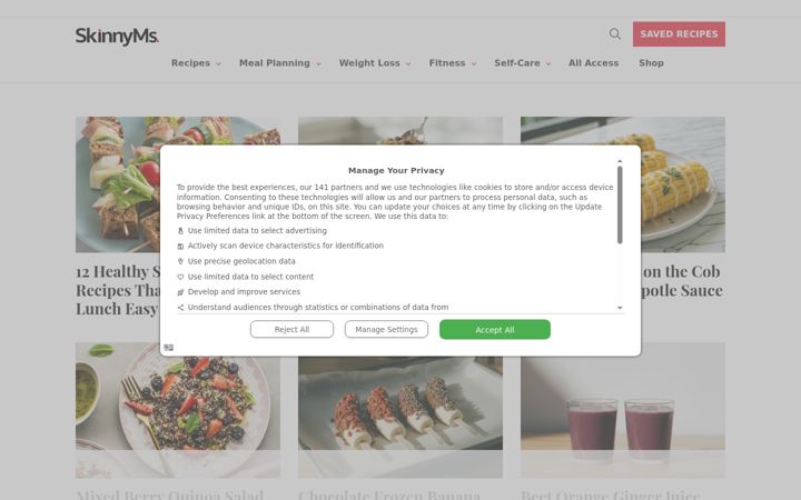 Screenshot of skinnyms.com