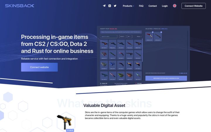 Screenshot of skinsback.com