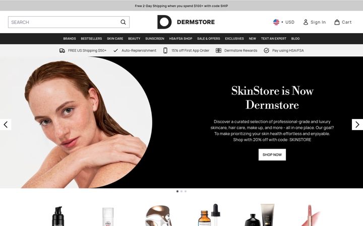 Screenshot of skinstore.com