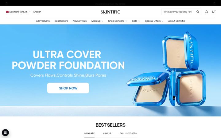 Captură de ecran a skintific.com