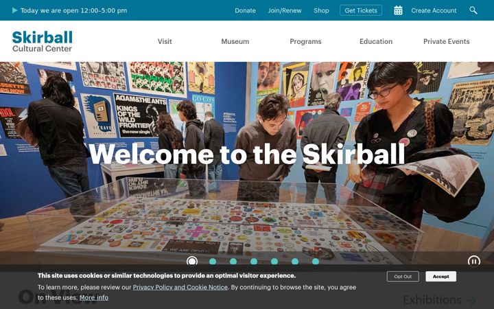 Screenshot of skirball.org