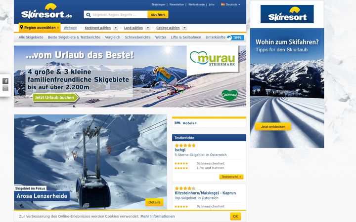 Screenshot of skiresort.de