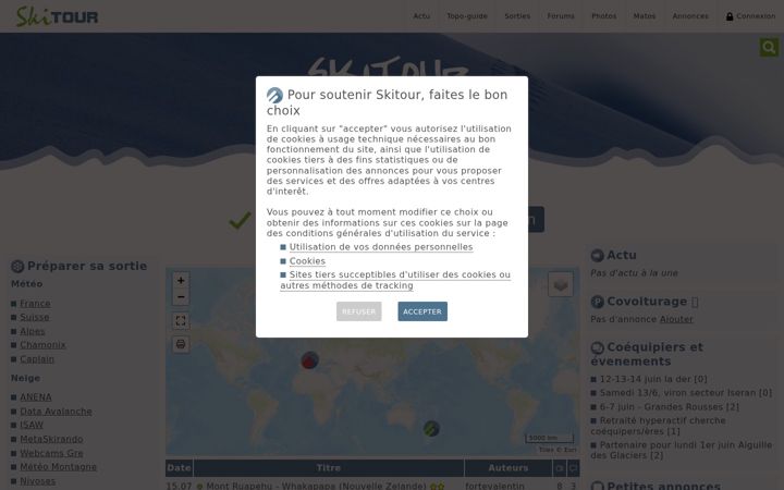 Screenshot of skitour.fr