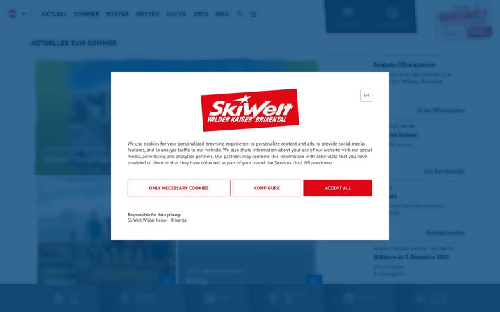 Screenshot of skiwelt.at