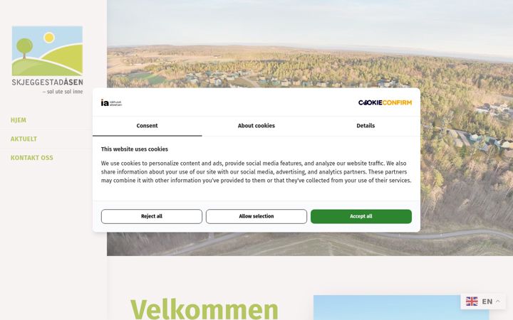 Screenshot stránky skjeggestadasen.no