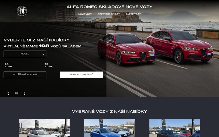 Screenshot of skladovevozyalfaromeo.cz