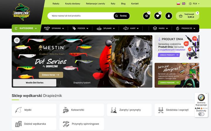 Screenshot of sklepdrapieznik.pl