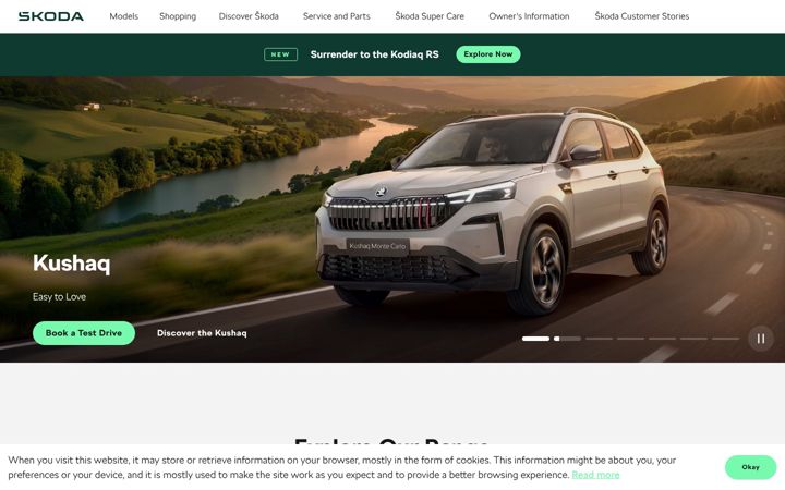 Screenshot of skoda-auto.co.in
