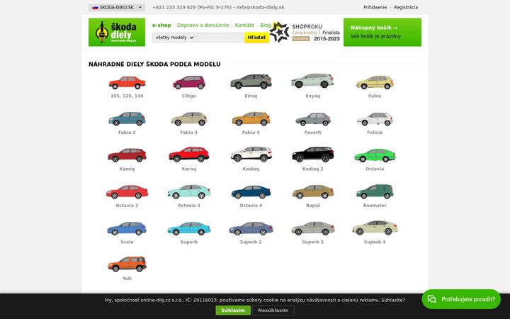 Skærmbillede af skoda-diely.sk