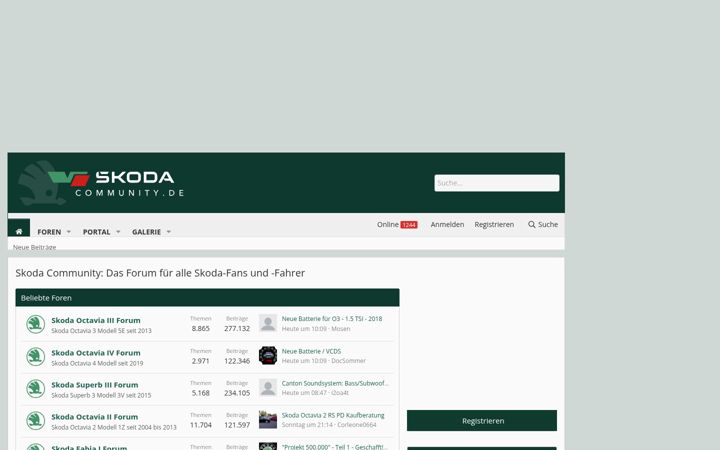 Screenshot of skodacommunity.de