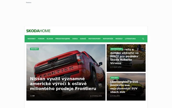 Skärmbild av skodahome.cz