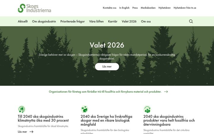 Skærmbillede af skogsindustrierna.se