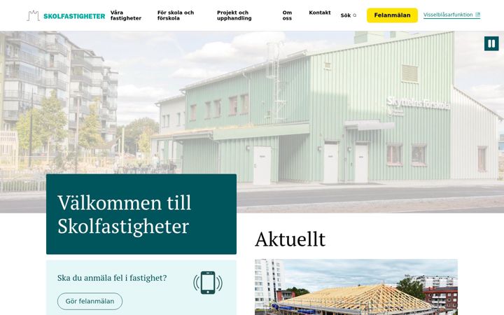 Screenshot of skolfastigheter.se
