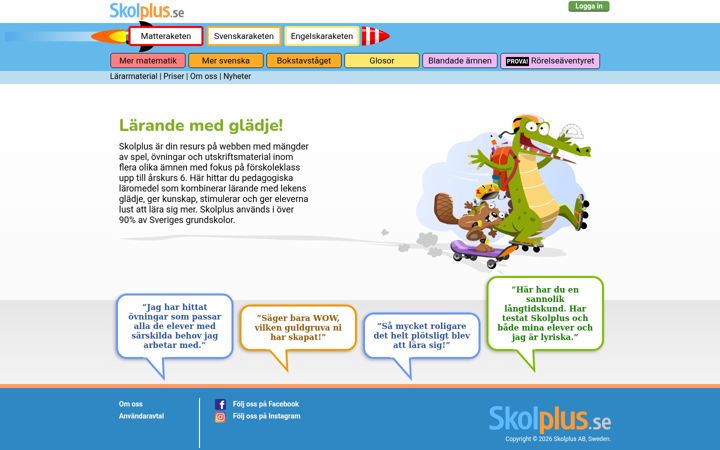 Screenshot stránky skolplus.se