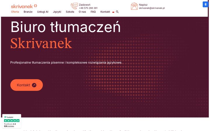 Ekraanipilt saidist skrivanek.pl