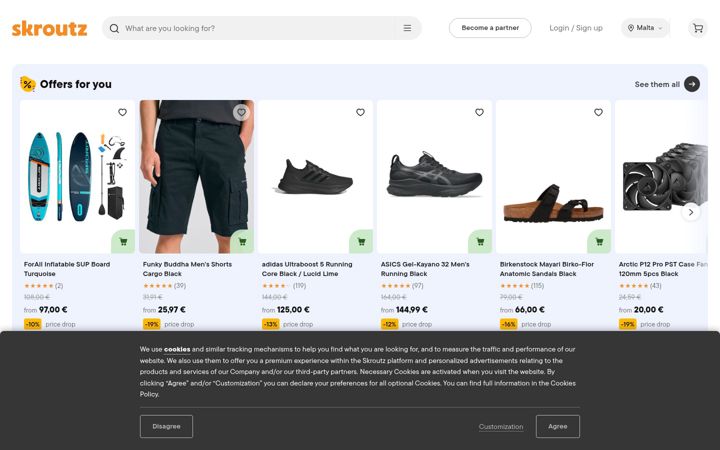 Screenshot of skroutz.mt