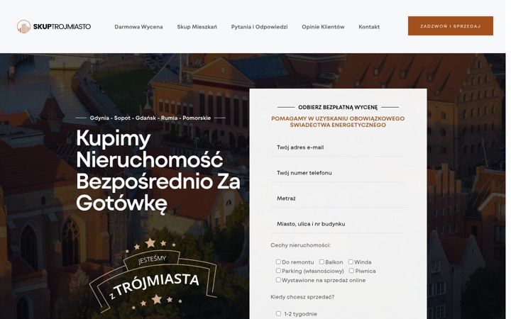 Captura de pantalla de skuptrojmiasto.pl