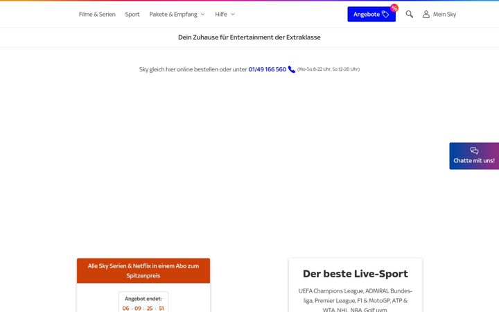 Screenshot von sky.at